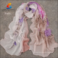Lingshang Großhandels sortierte Farbenart und weiseentwurfsdamen Digitaldruck kundenspezifischer Entwurf silk Chiffon- Schal